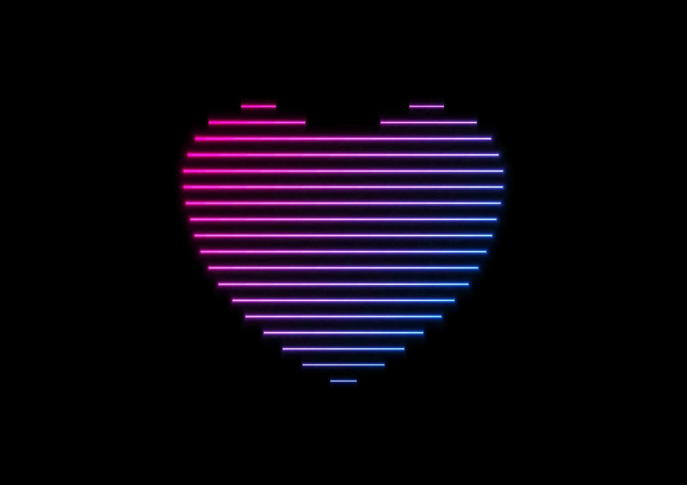 Blue ultraviolet neon glowing laser heart abstract background vector