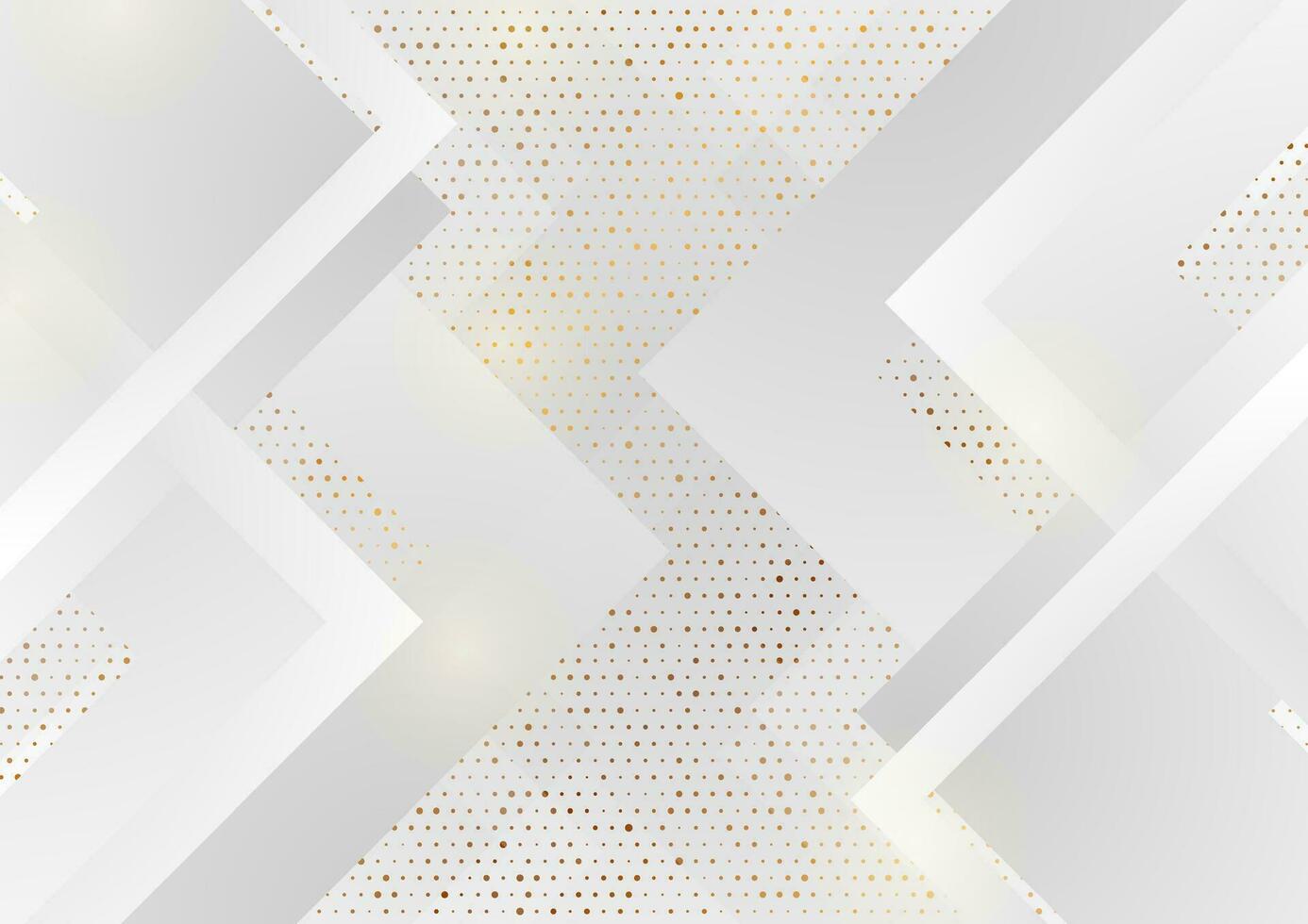 Grey tech geometric background with golden dots vector