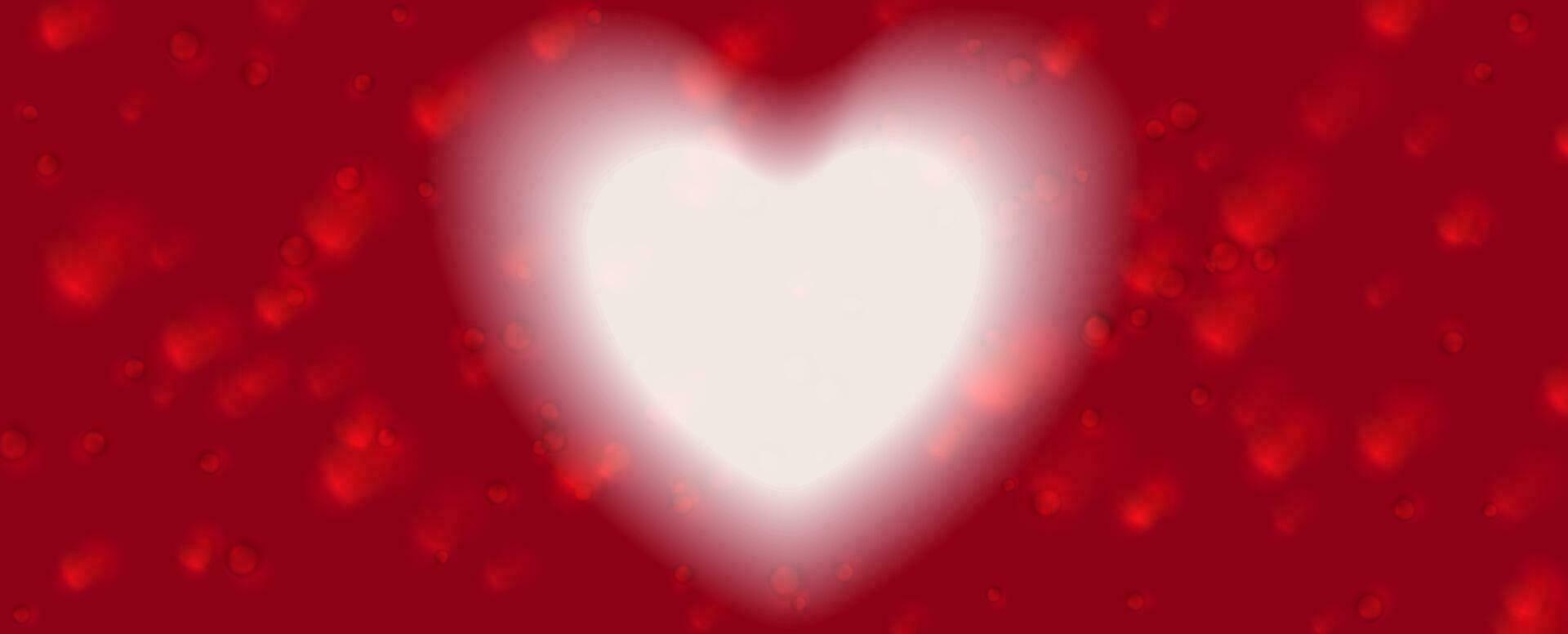 Bright glowing hearts abstract Valentines Day background vector