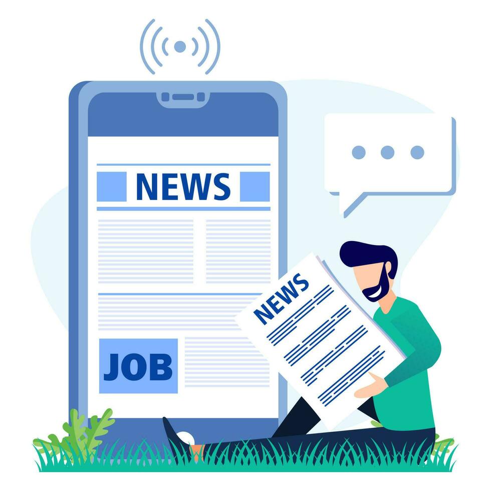 Illustration vector graphic cartoon character of news