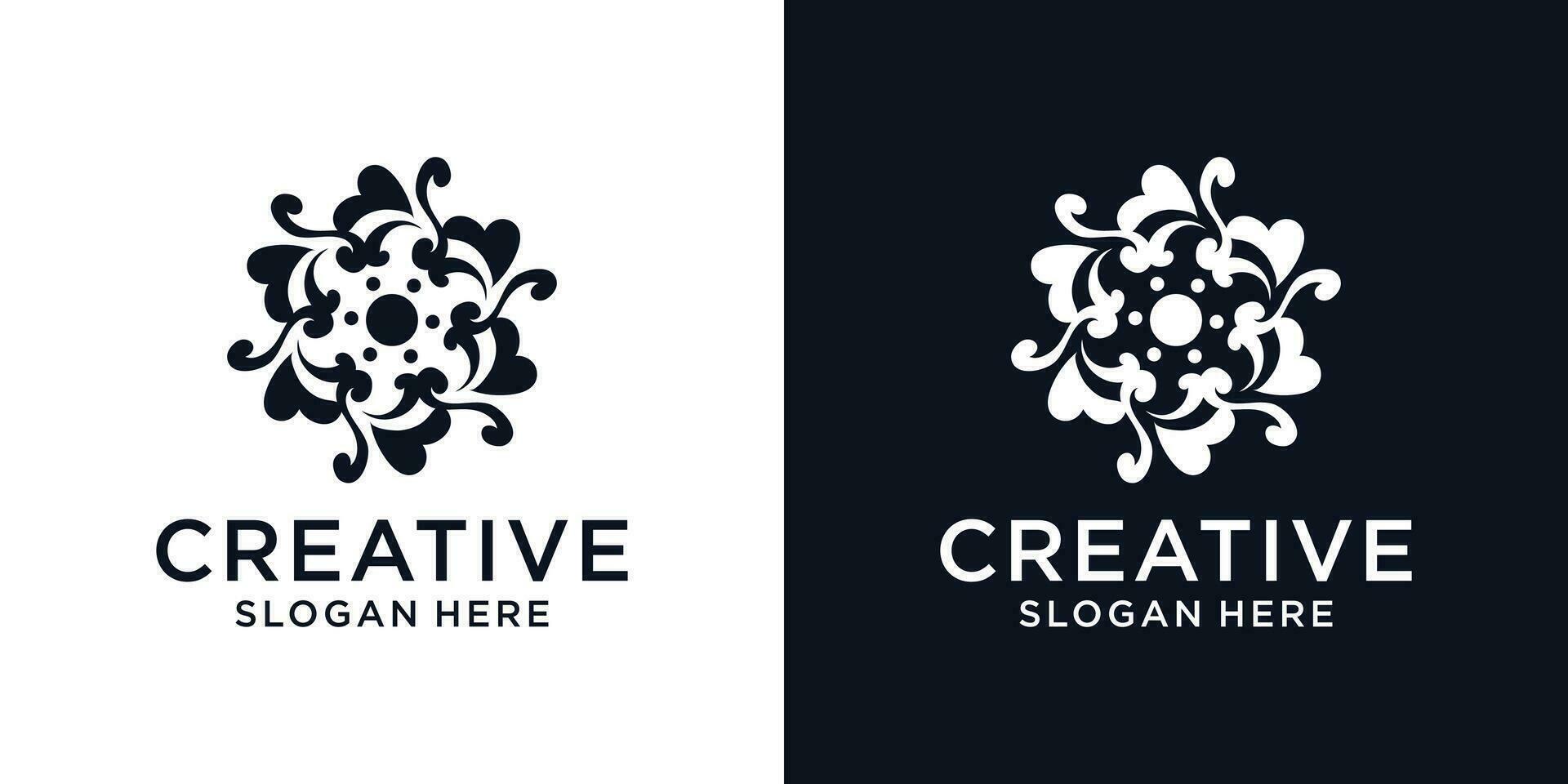 Floral ornament beauty logo design abstract vector