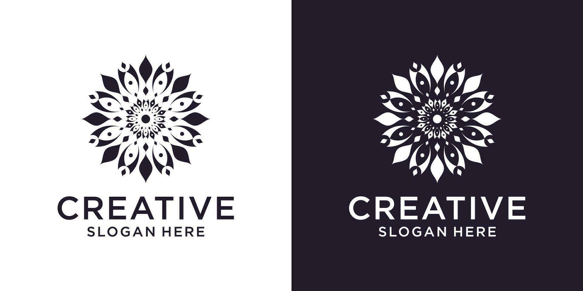 Floral ornament beauty logo design abstract vector