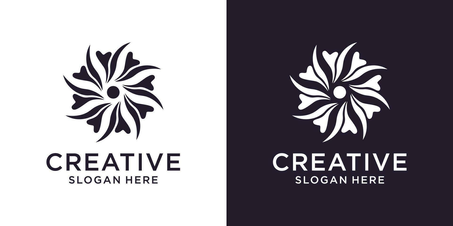 Floral ornament beauty logo design abstract vector