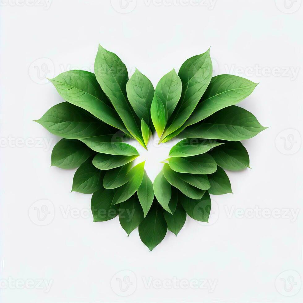 Leafy Embrace, Nature's Symbol of Love, Generative AI photo