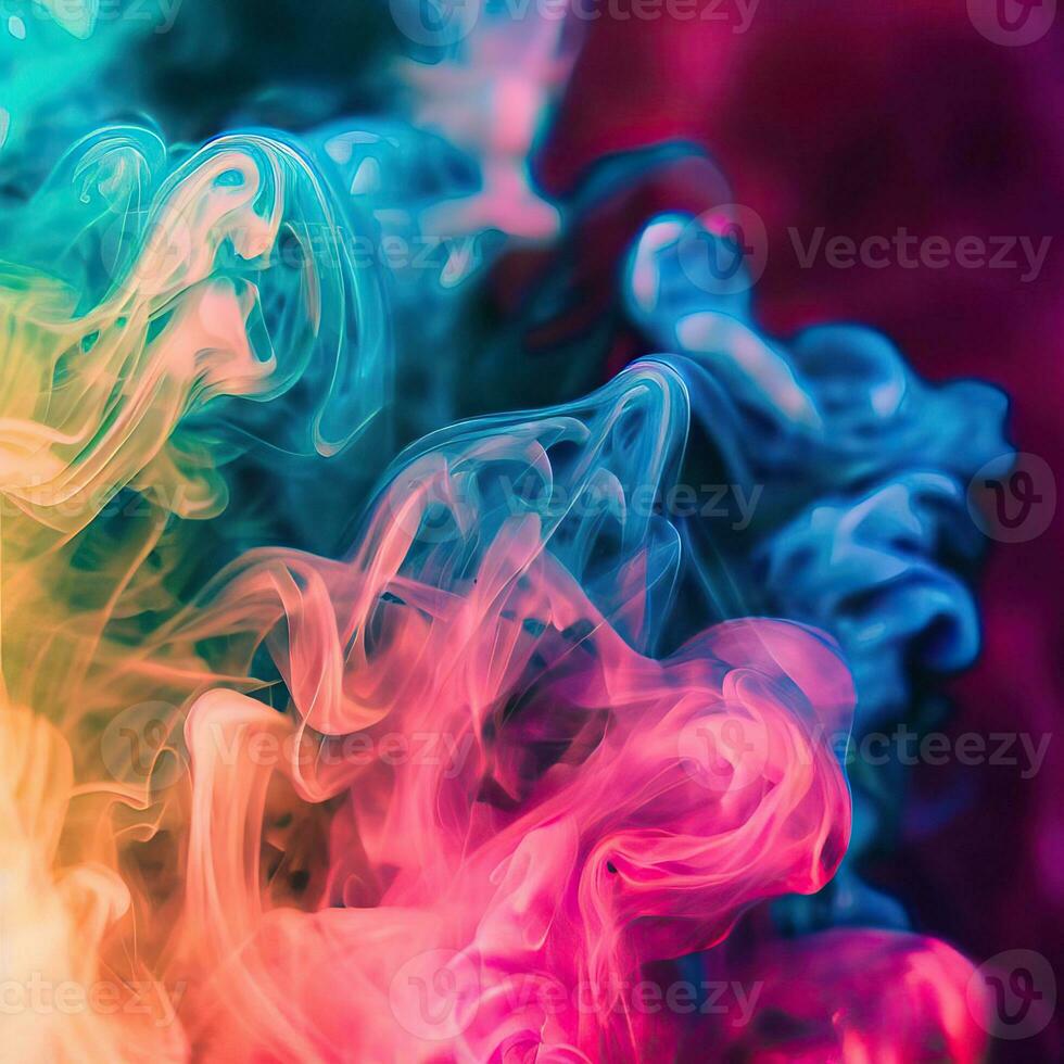 Rainbow Smoke Artwork, Generative AI photo