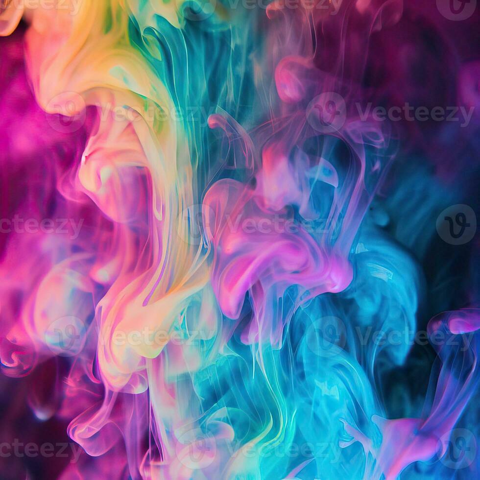 Colorful Smoke Clouds, Generative AI photo