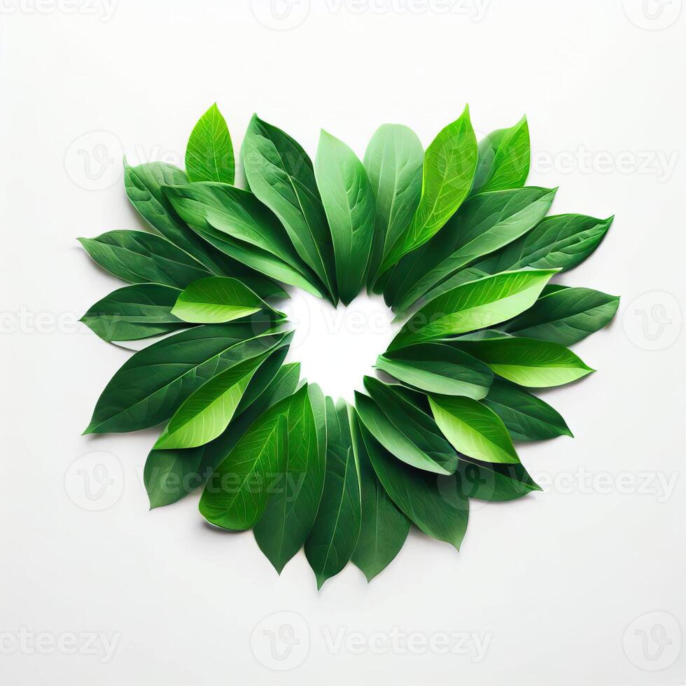 Lush Leaf Affair, A Heart Created by Nature, Generative AI photo