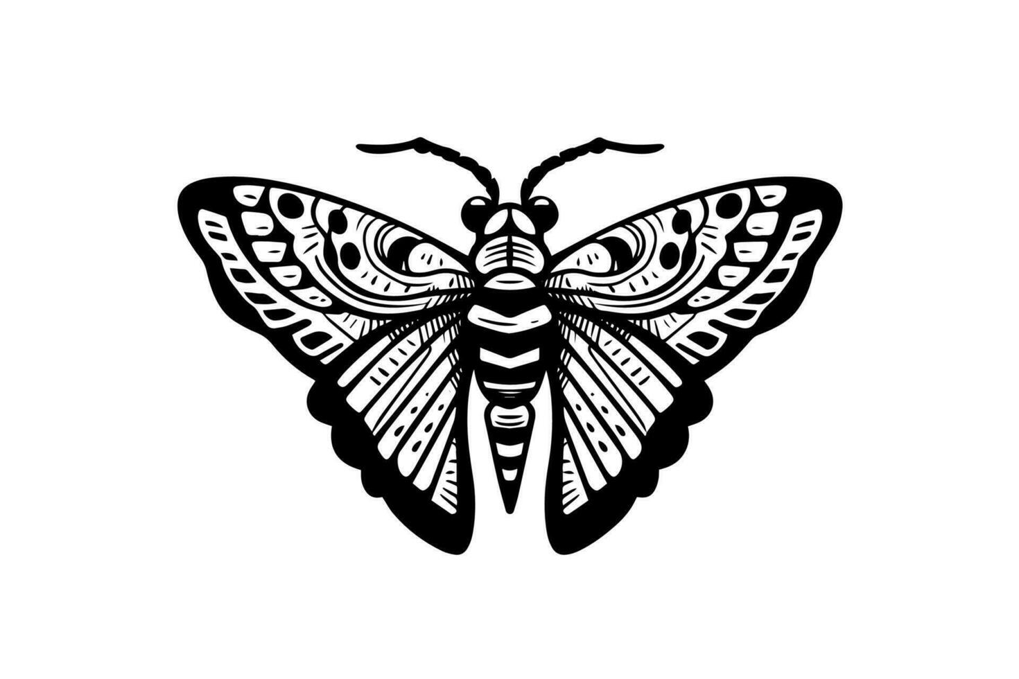 Butterfly sketch. Hand drawn engraving style vector illustration.