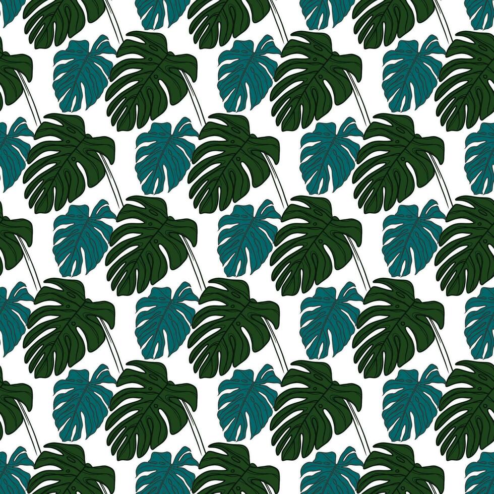 tropical monstera en blanco antecedentes sin costura modelo diseño vector