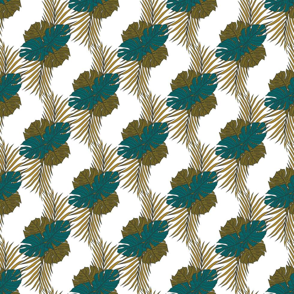 tropical monstera Coco en blanco antecedentes sin costura modelo diseño vector