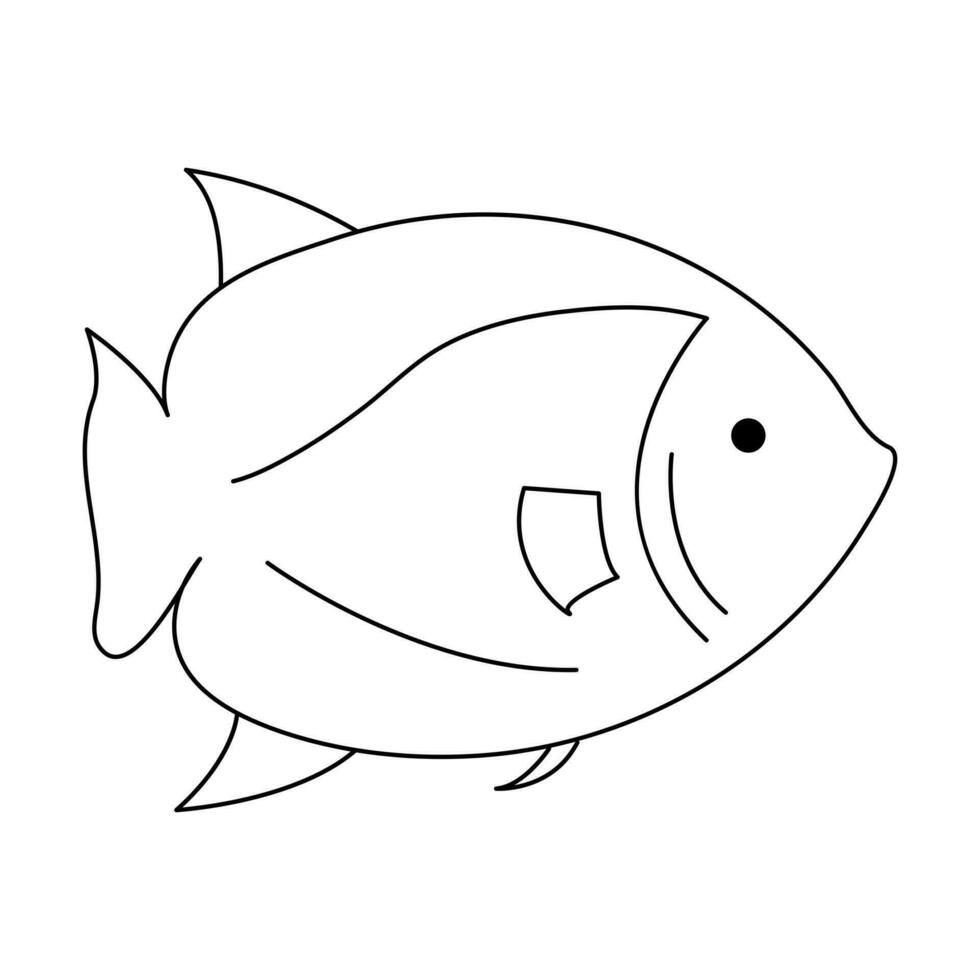 continuo uno línea dibujo de grande pescado y soltero línea vector Arte ilustración