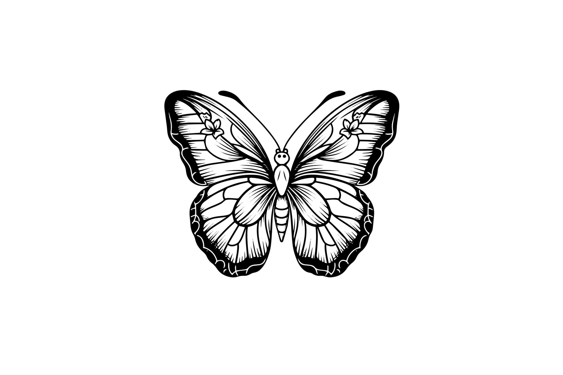 Butterfly sketch. Hand drawn engraving style vector illustration ...