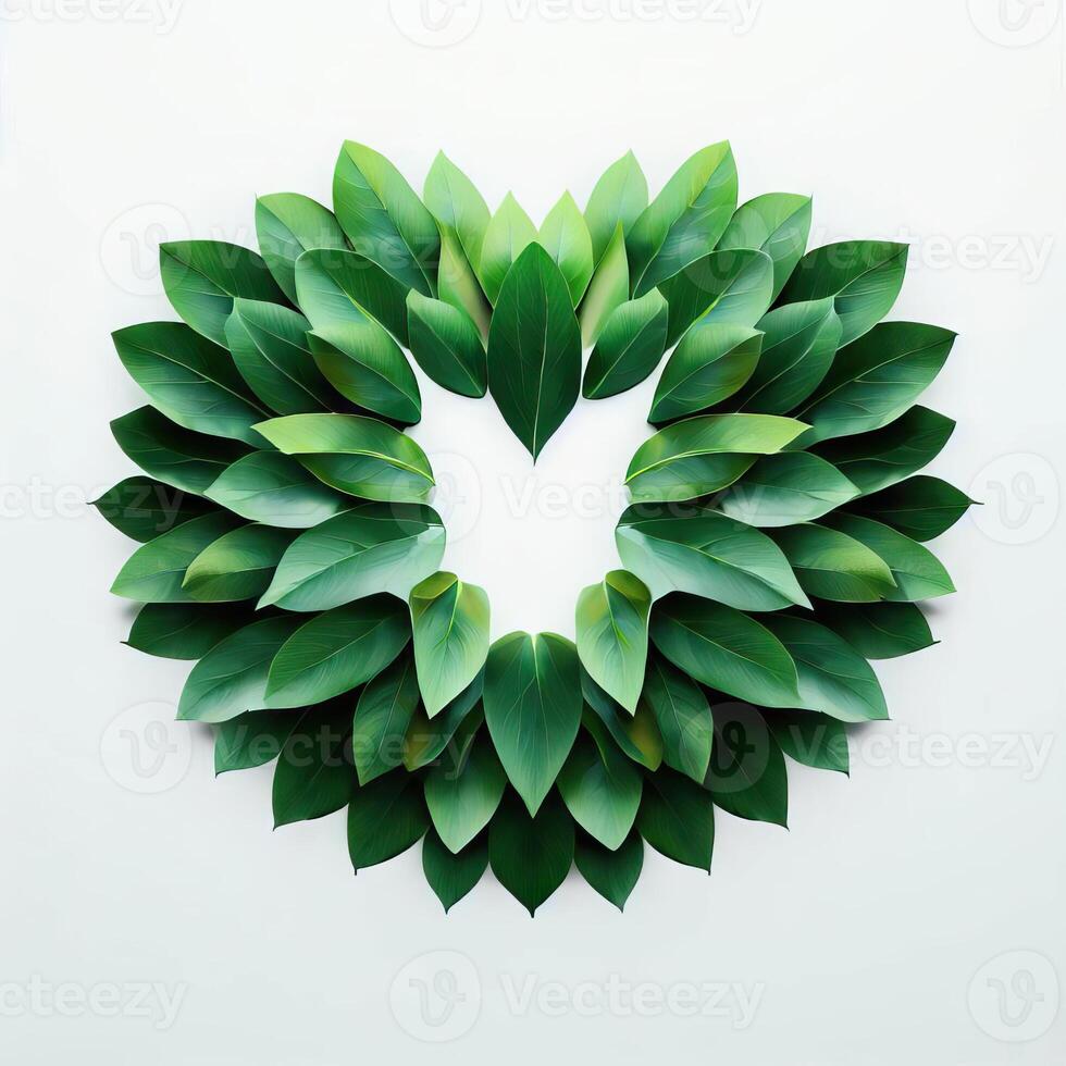 Leafy Delight, A Heart of Leaves, Generative AI photo