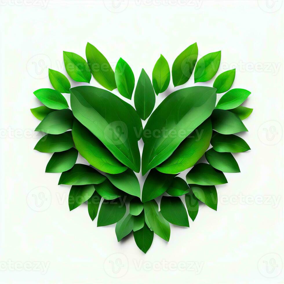 Lush Leaf Symphony, Nature's Love in Leaves, Generative AI photo