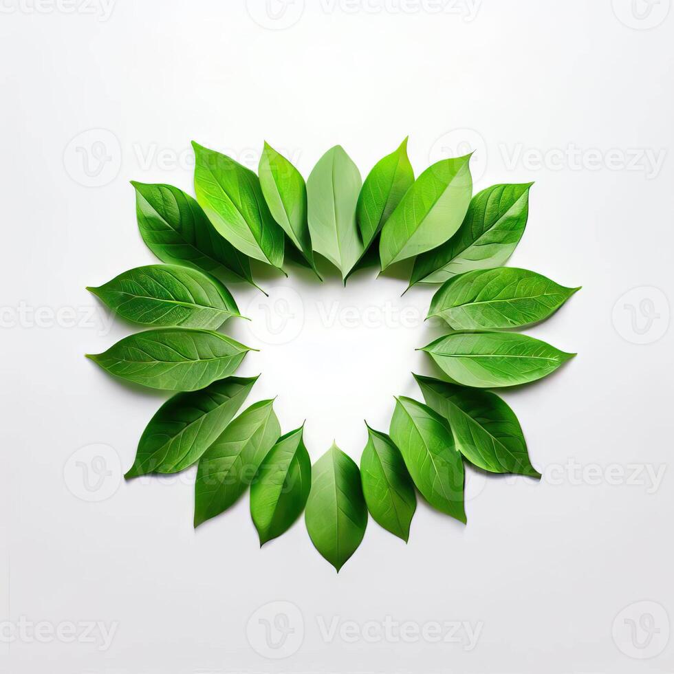 Foliage Poetry, A Heart Created by Green, Generative AI photo