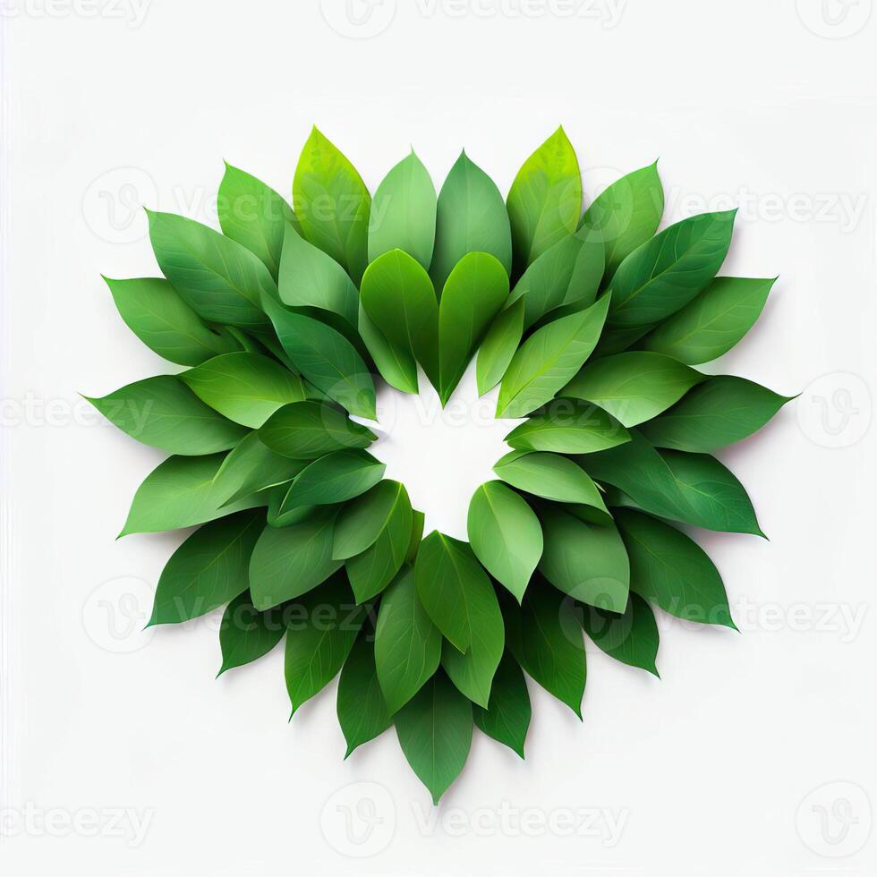 Leafy Poetry, Crafting Love with Greenery, Generative AI photo