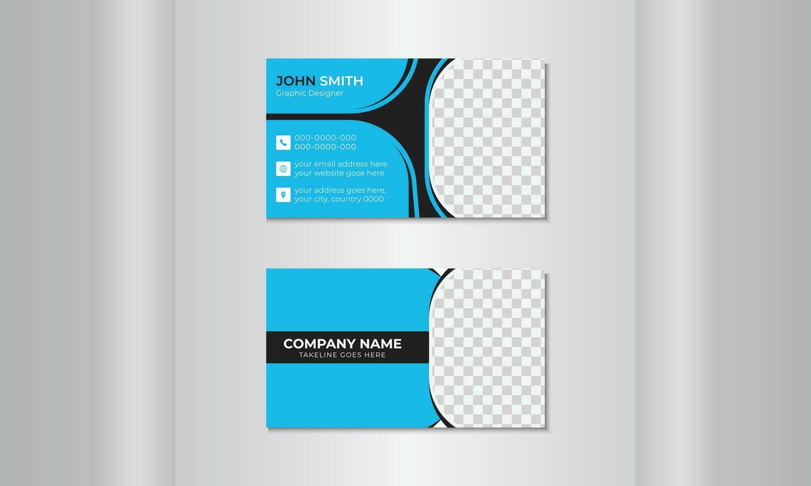 Double-sided Modern Business Card. Creative and Clean Business Card Template. clean business card Vector illustration