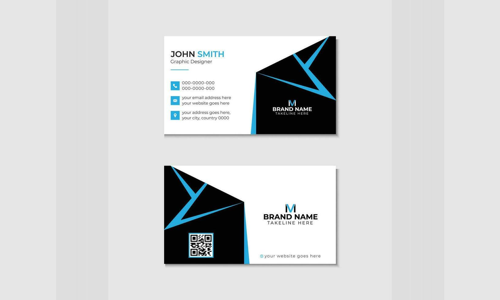 Design for a modern, simple business card with the organization's logo Visitor's card template in vector format for both professional and personal use.