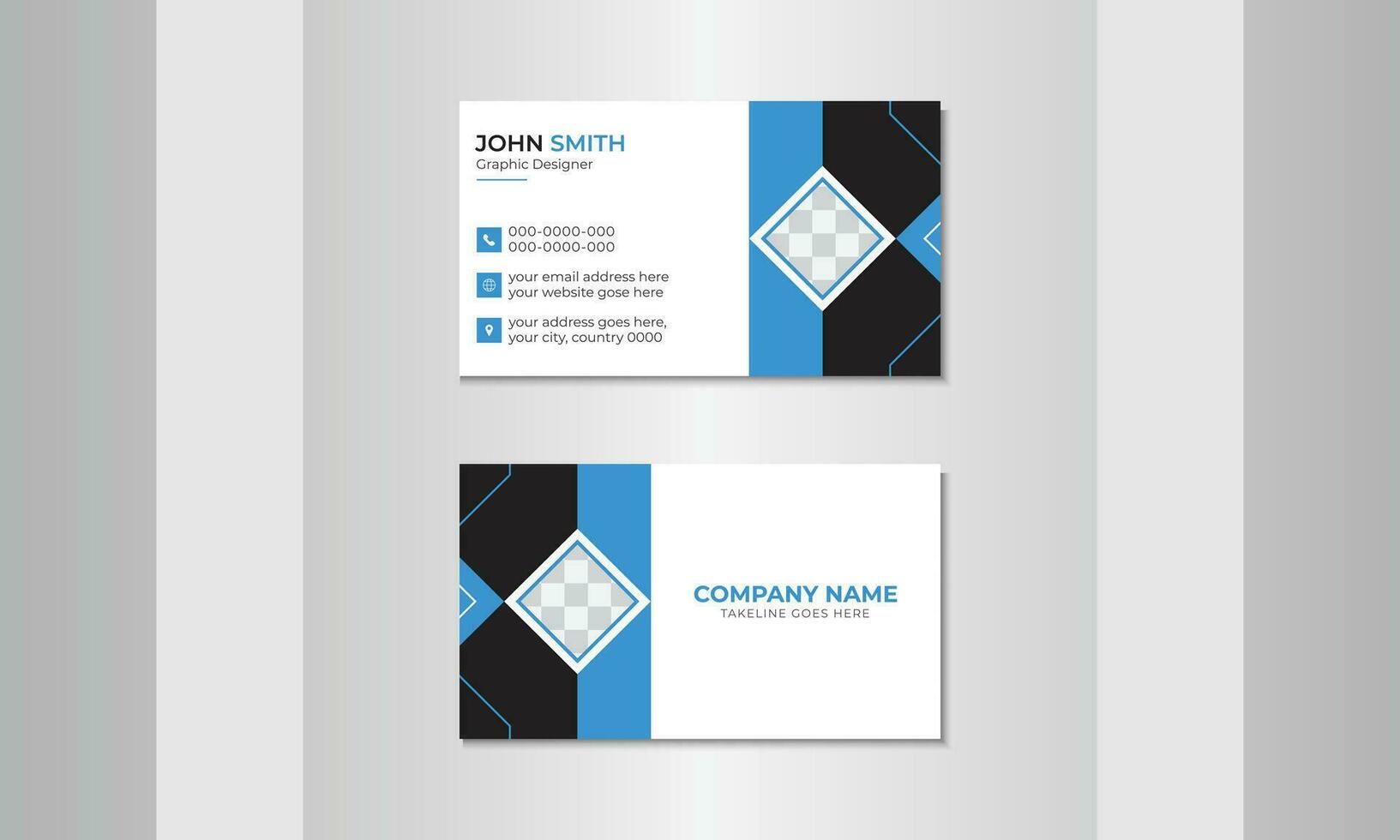 Template for Modern, Creative, and Clean Business Card. vector