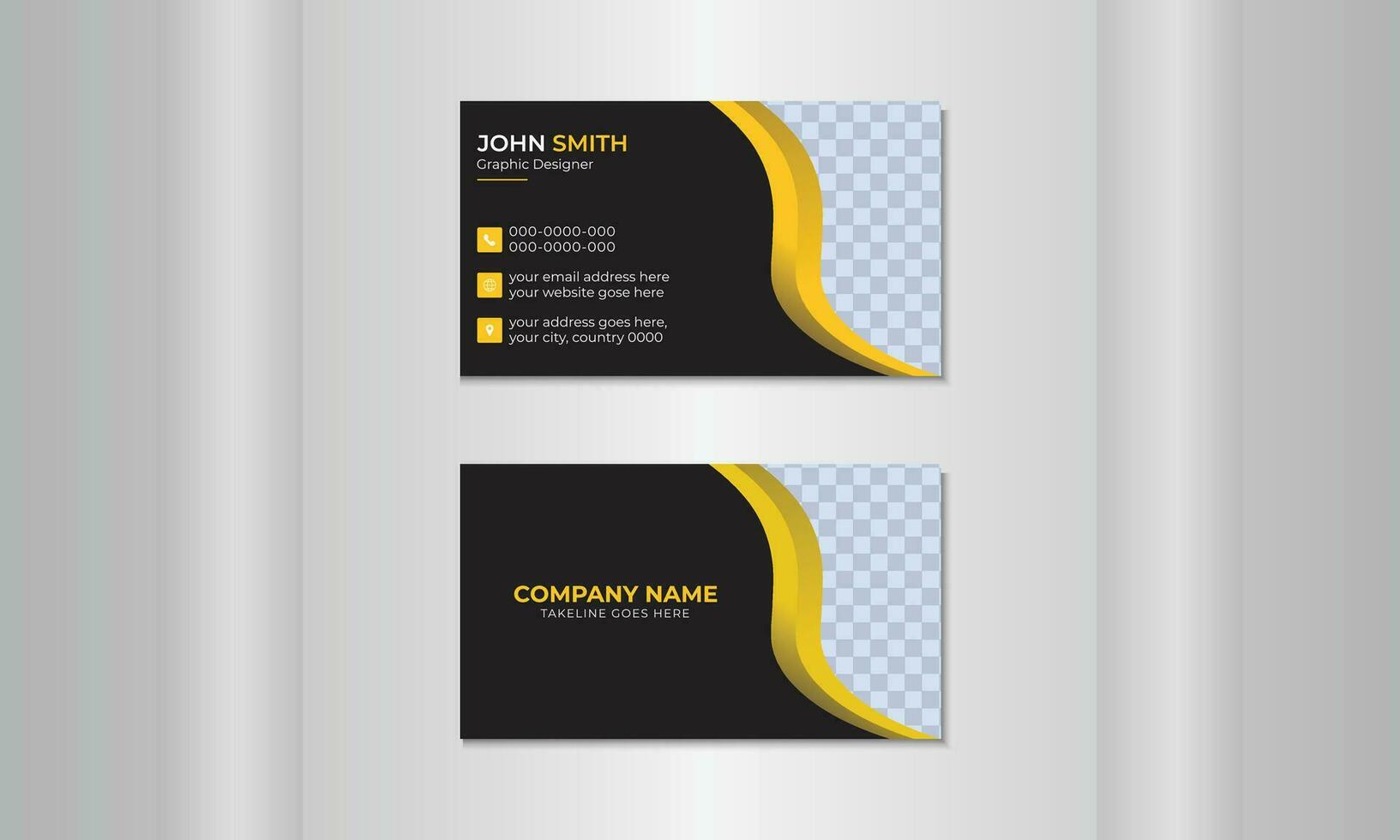 un moderno negocio tarjeta con dos lados modelo para un creativo y ordenado negocio tarjeta. limpiar vector ilustración de un negocio tarjeta.