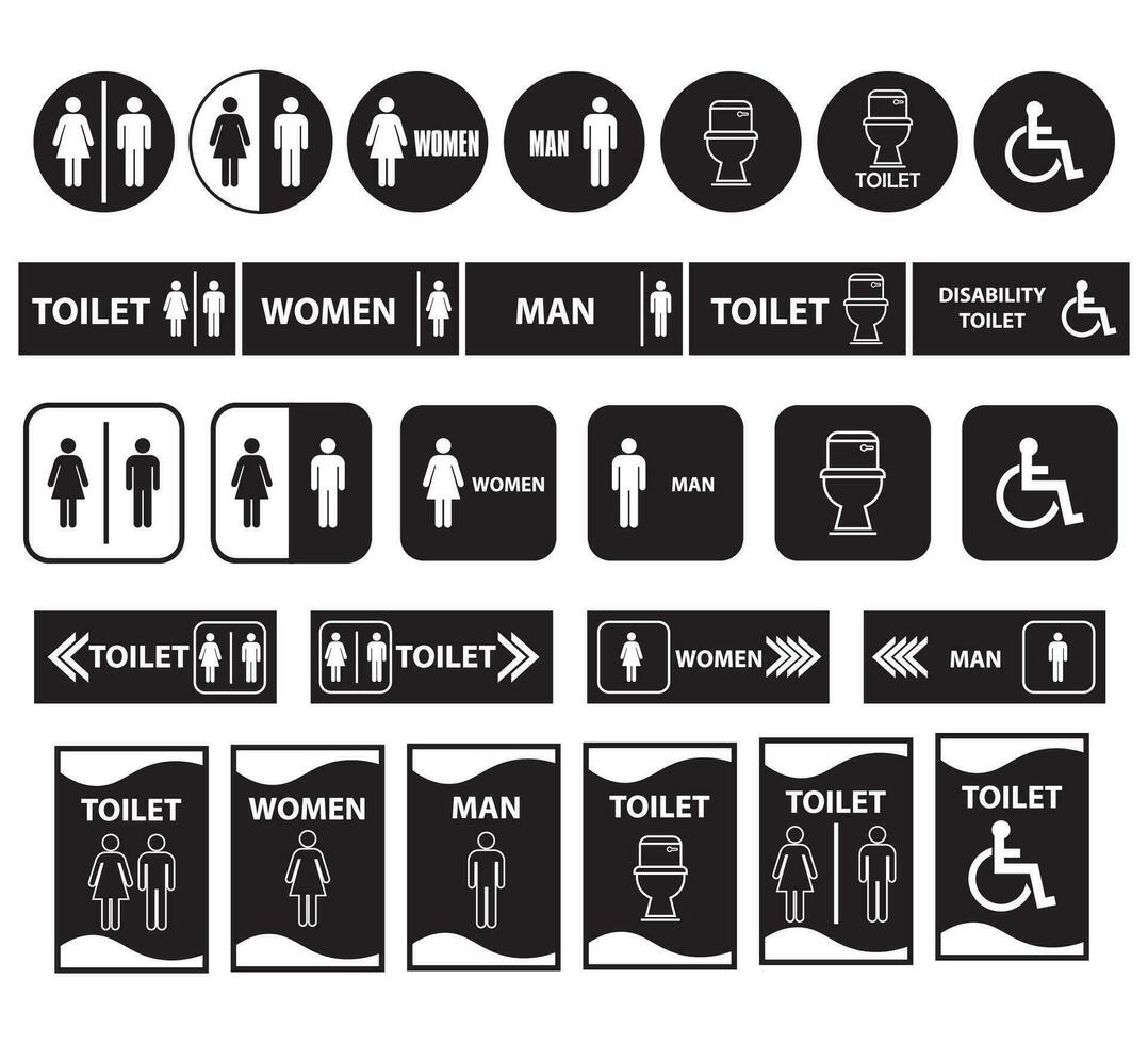 Toilet Icon Set. Toilet Flat Icon Vector. vector