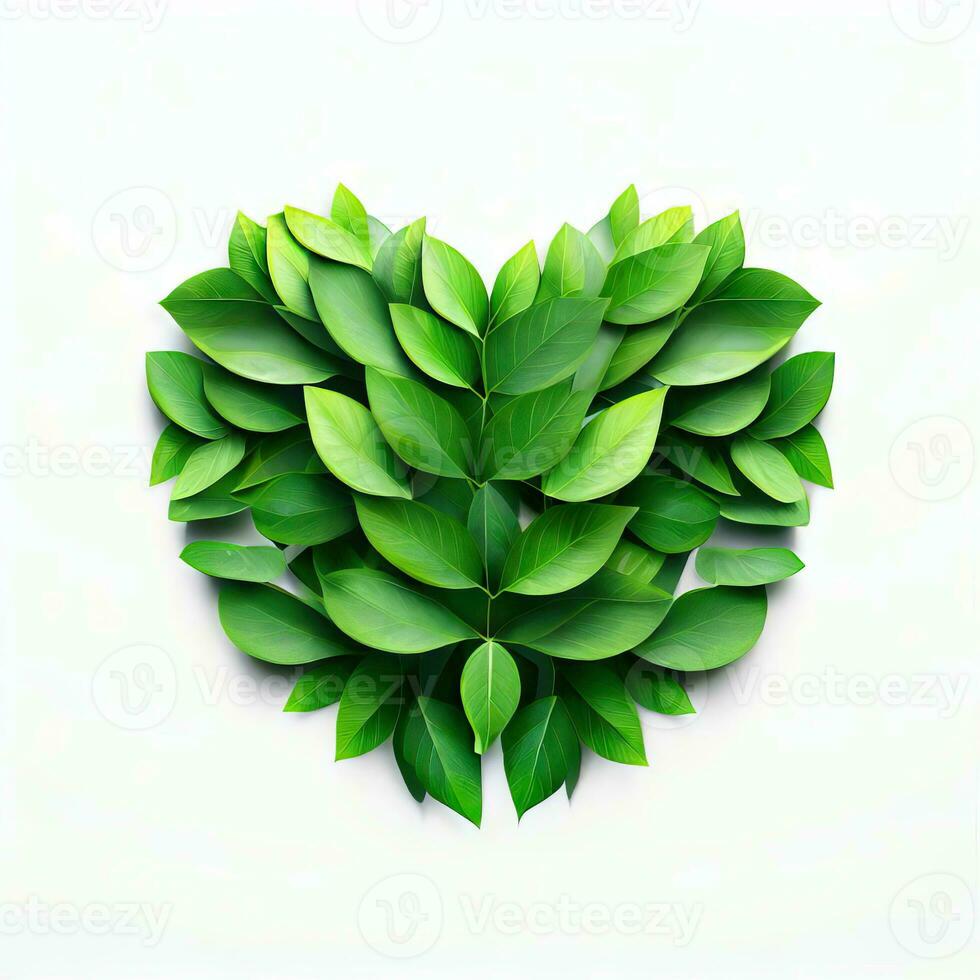 Leafy Elegance, Crafting a Heart of Greenery, Generative AI photo