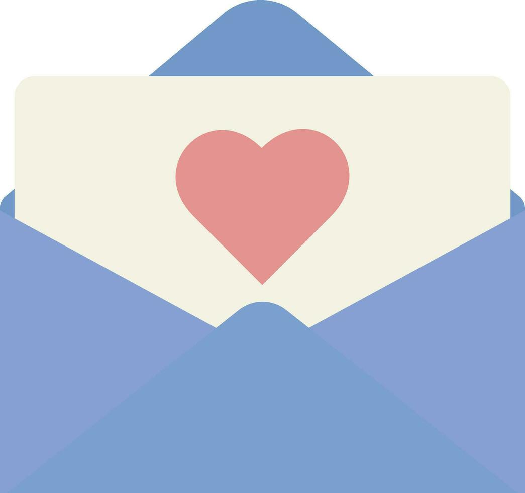 Blue letter with pink heart vector