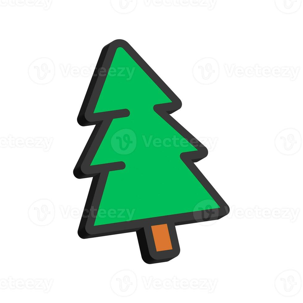 3D Illustration of Pine Tree Isolated on White Background photo