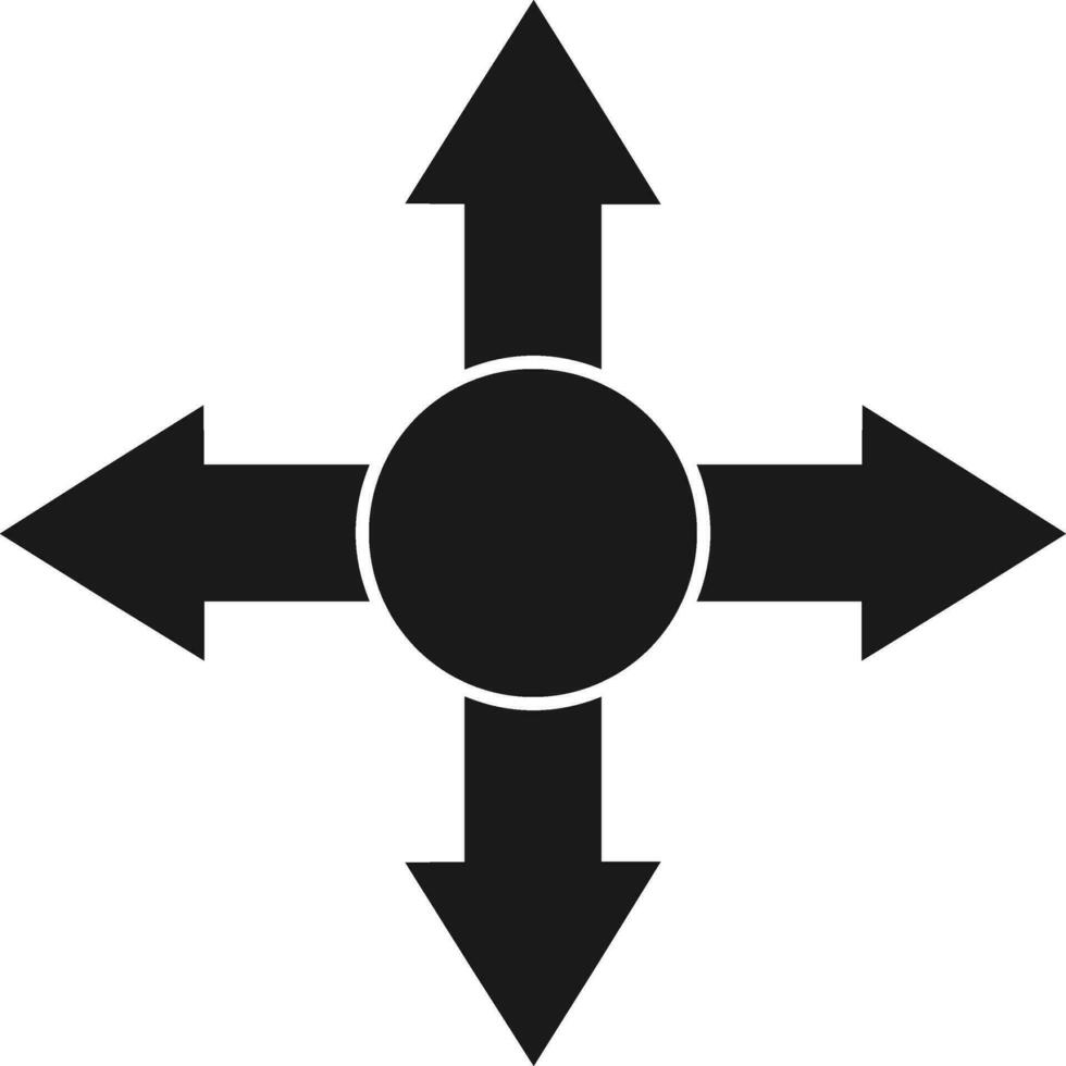 black arrows four direction symbol. icon vector Illustration.