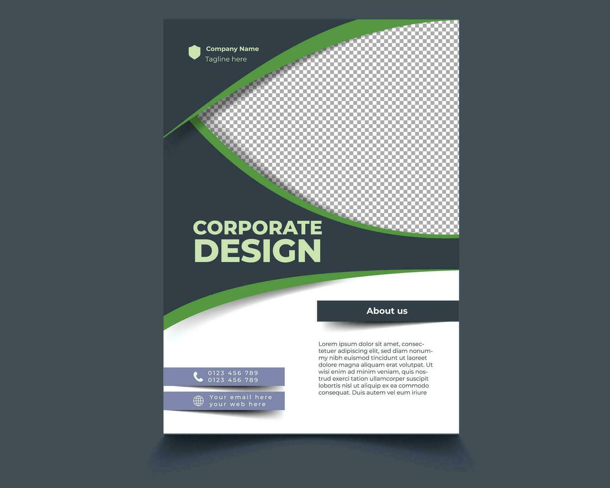 Corporate brochure or flyer template design vector