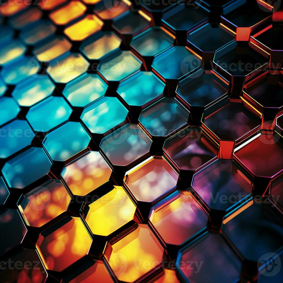 3D Abstract background Abstract tech city background abstract octagon background digital octagon background ai generated photo