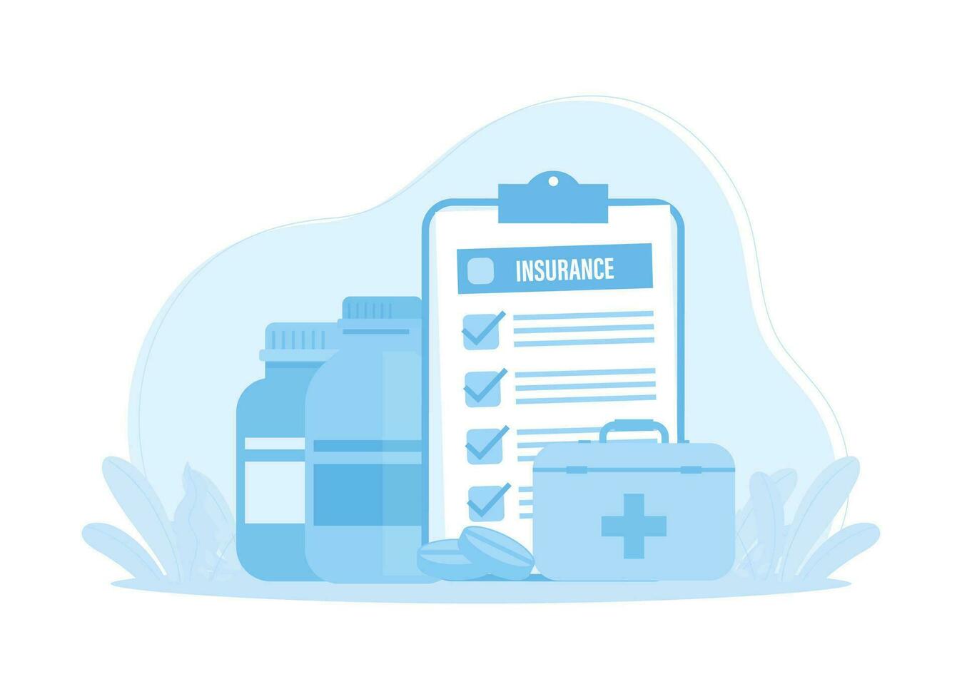 Drug health coverage concept flat illustration vector