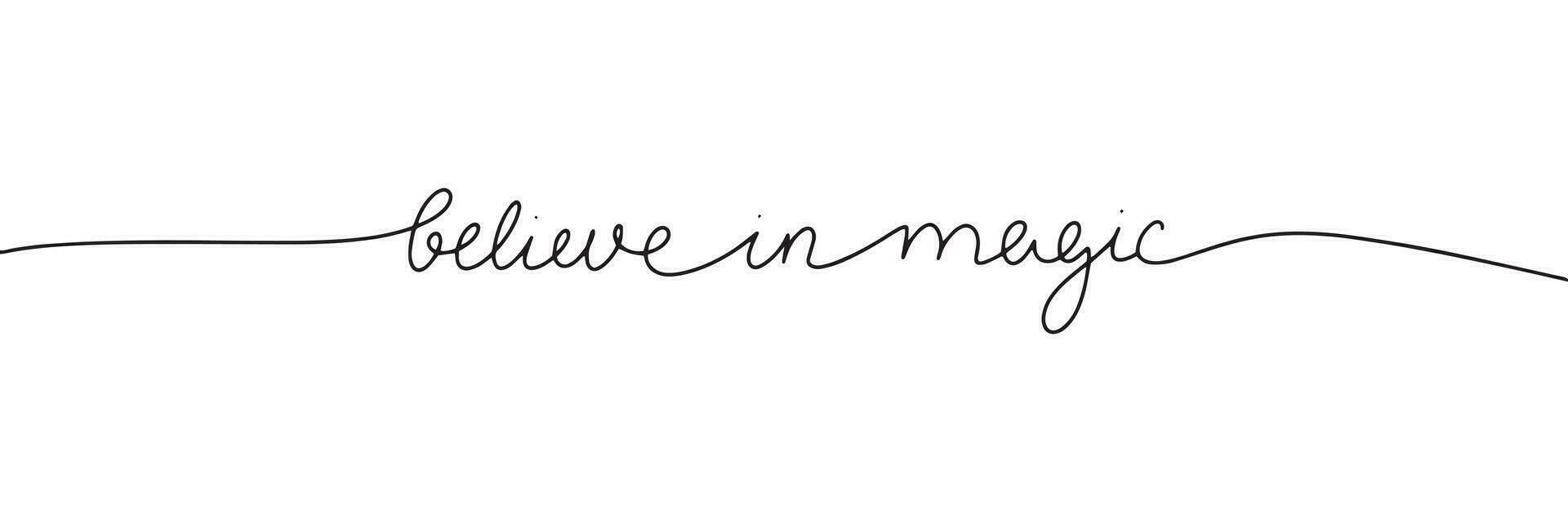 Believe in magic. Short Halloween phrase. Handwriting Halloween quote. Vector illustration.