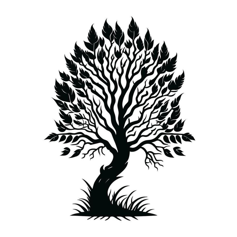 silhouette tree vector design