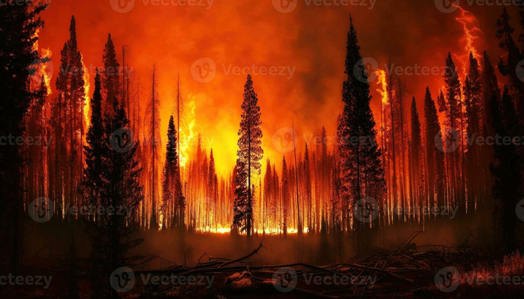 forest fire, AI generative photo