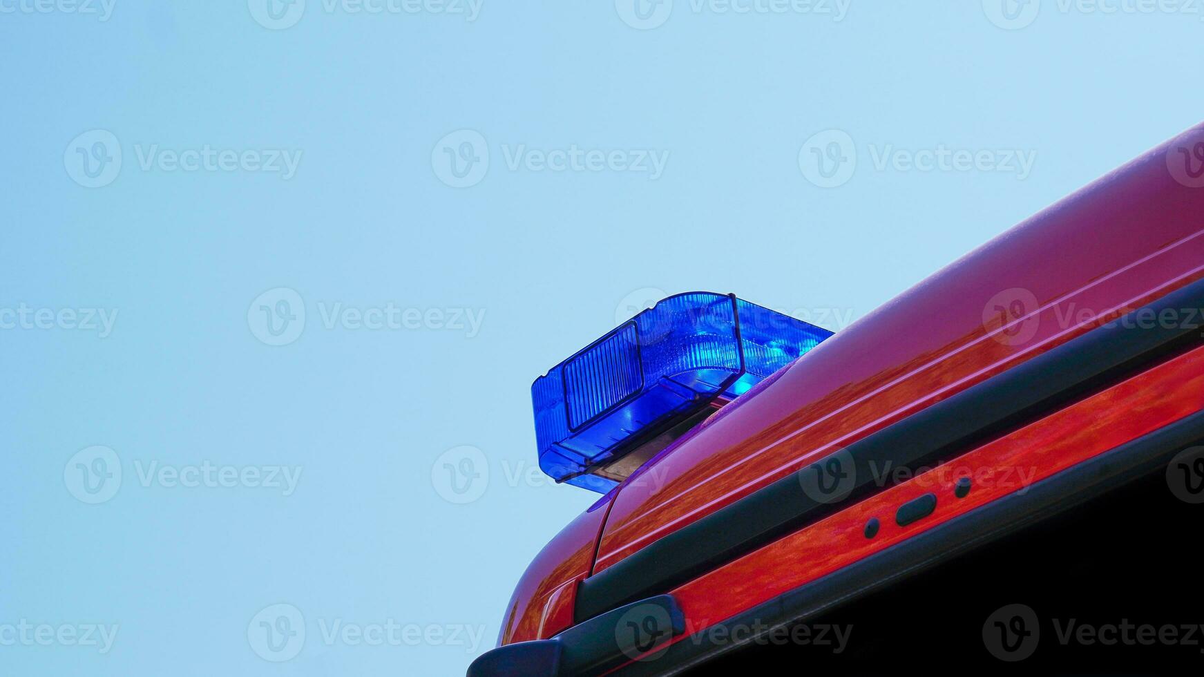 emergency blue light on rescue vehicle or fire truck known as Blaulicht in Germany photo