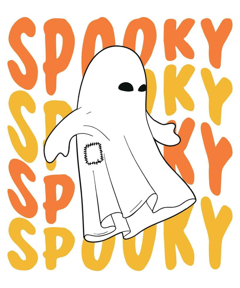 spooky happy Halloween design vector