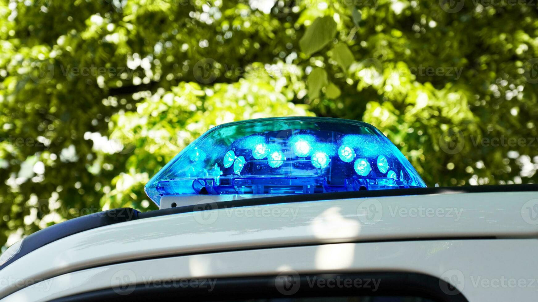 emergency blue light on police car roof known as Blaulicht in Germany photo