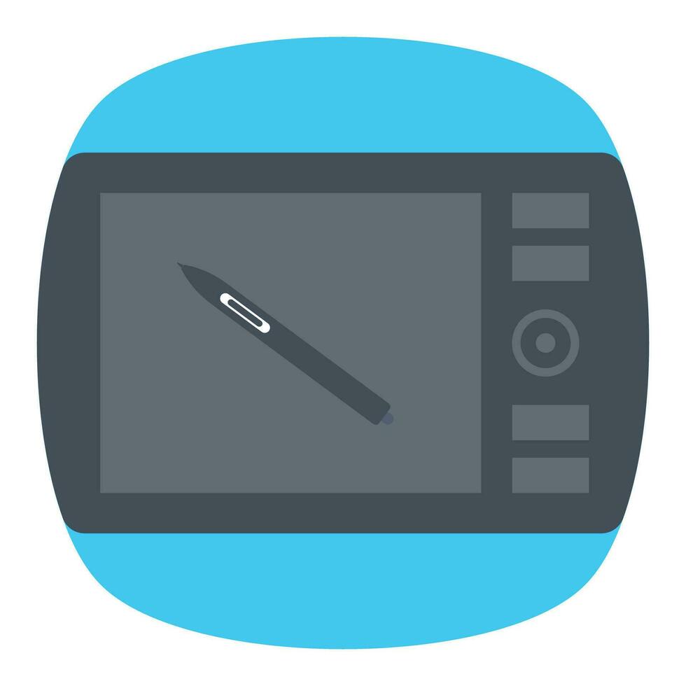 digitalizador plano icono con wacom bolígrafo para digital gráficos vector