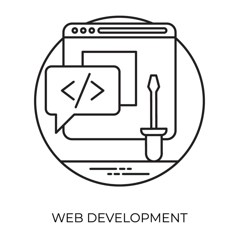 icono plano de desarrollo web vector