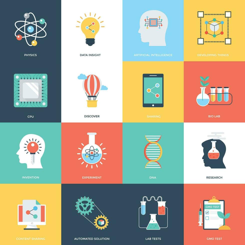 Pack of Science Flat Vector Icons