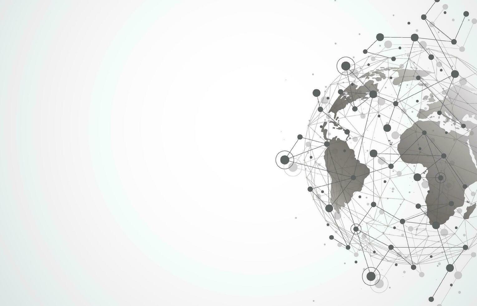 Global network connection. World map point and line composition concept of global business. Vector Illustration