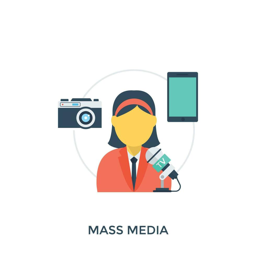 Media and Advertising Flat Illustration vector