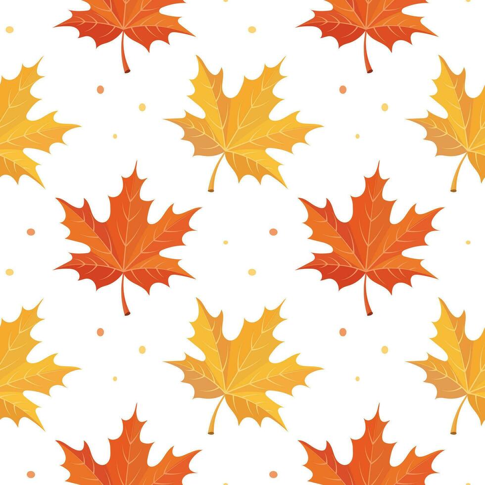 Autumn background from colorful maple leaves, seamless pattern. Print, textile, vector