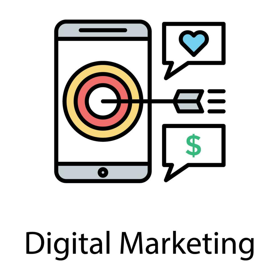 icono de marketing digital vector