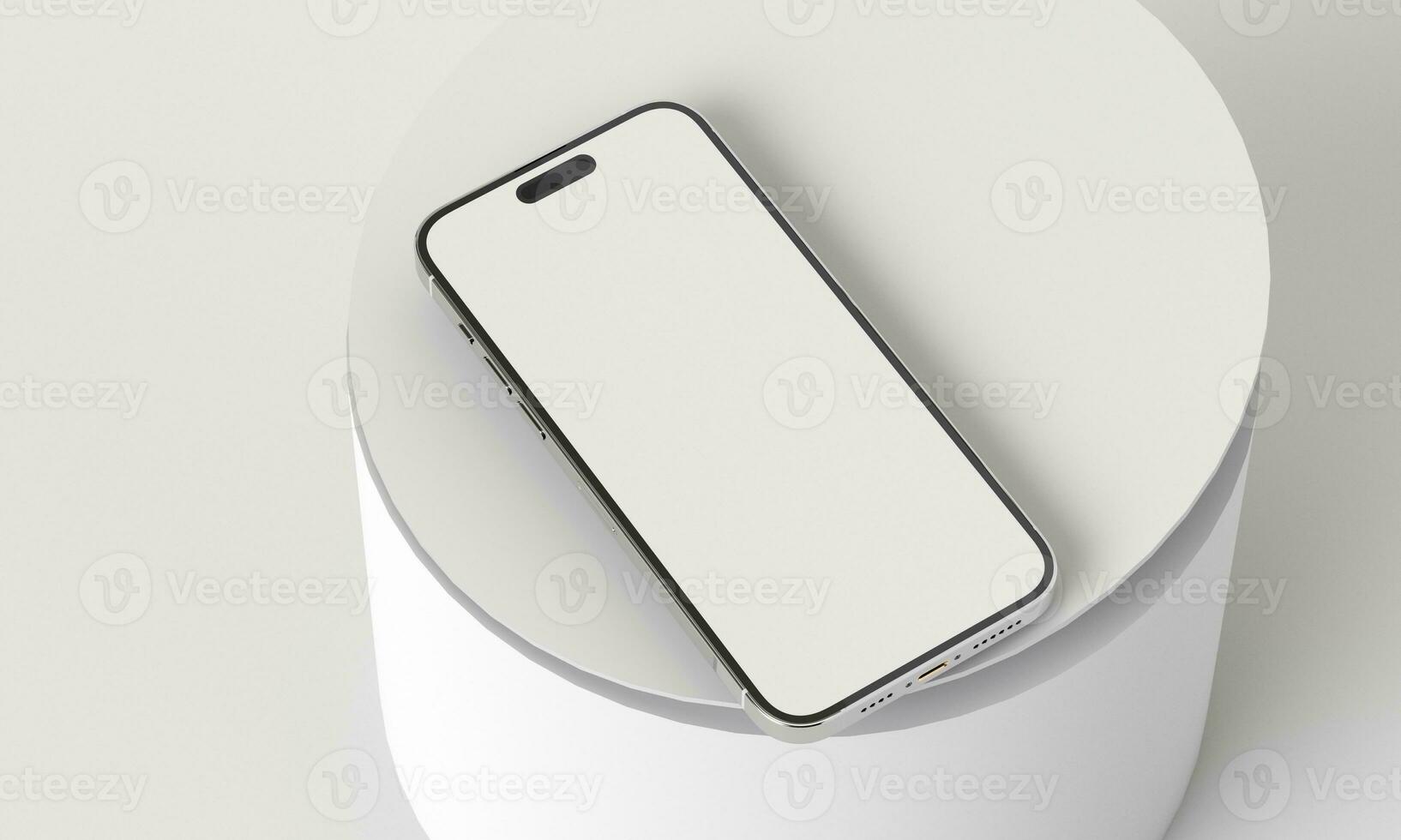 Illustration 3d render of isometric rectangles simulating a telephone in a 3d space with blank spaces. From different perspectives and views to help rock up for applications photo