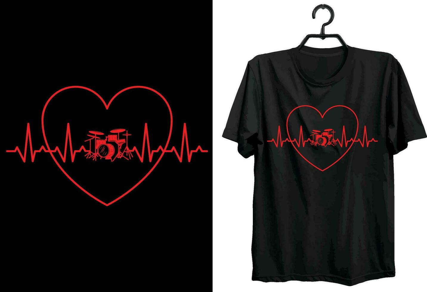 Drummer T-shirt Design. Funny Gift Item Drummer T-shirt Design For All People And Drum Lovers. vector
