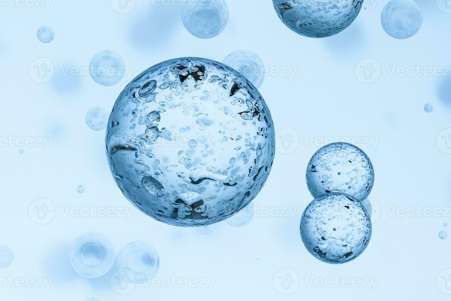 3d rendering, drop of water with light blue background photo