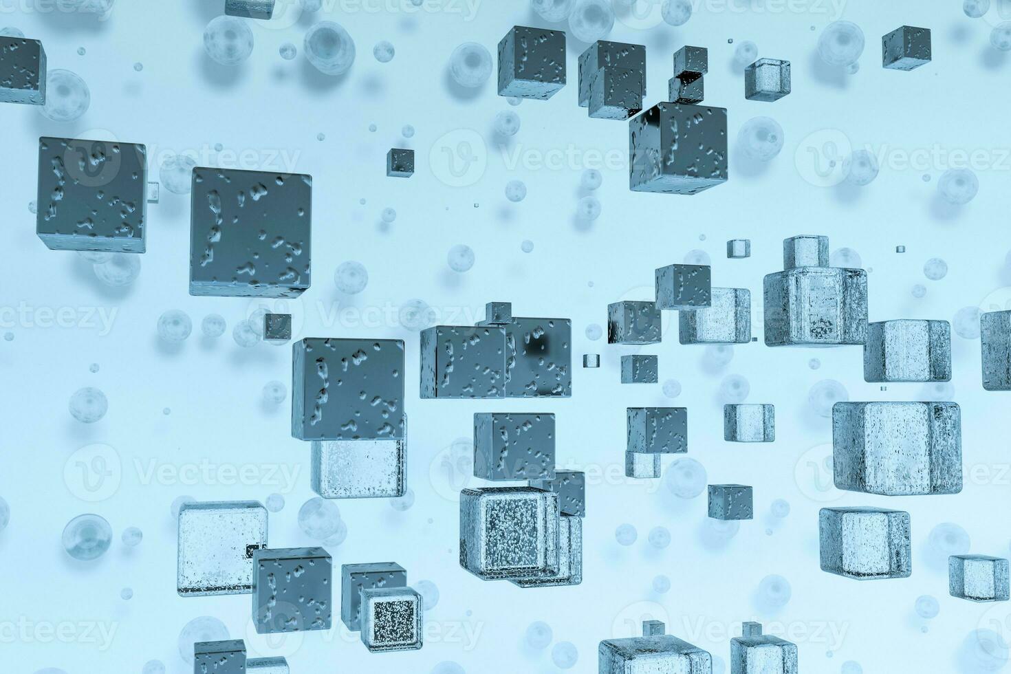 3d rendering, drop of water with light blue background photo