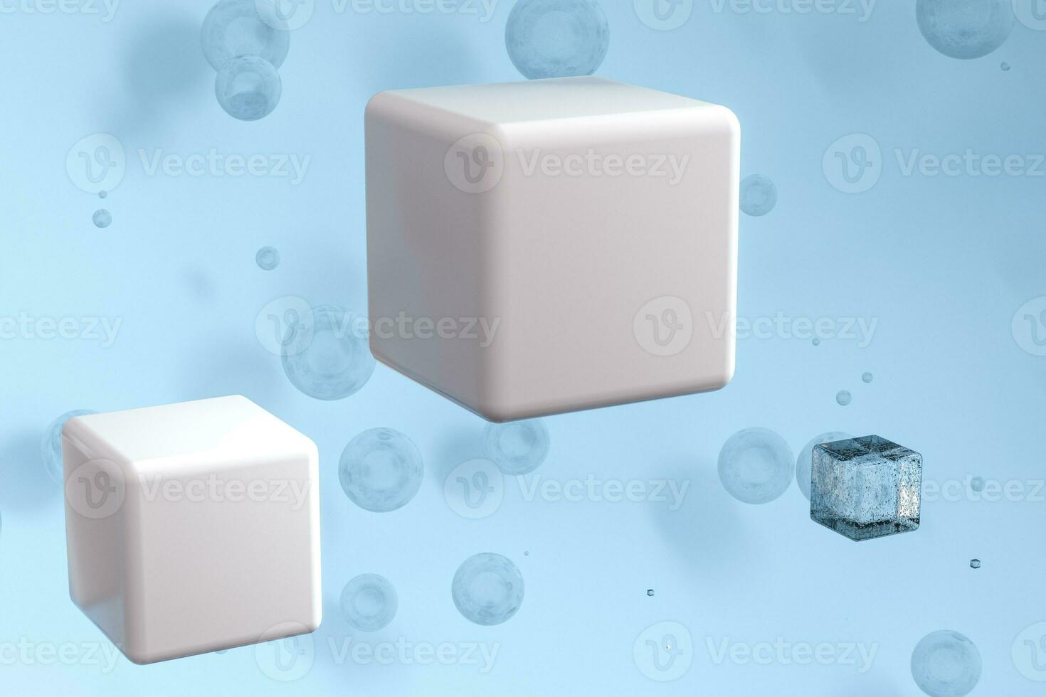 3d rendering, drop of water with light blue background photo
